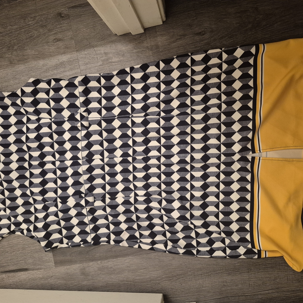 Black and White Asymmetrical Midi Pencil Dress